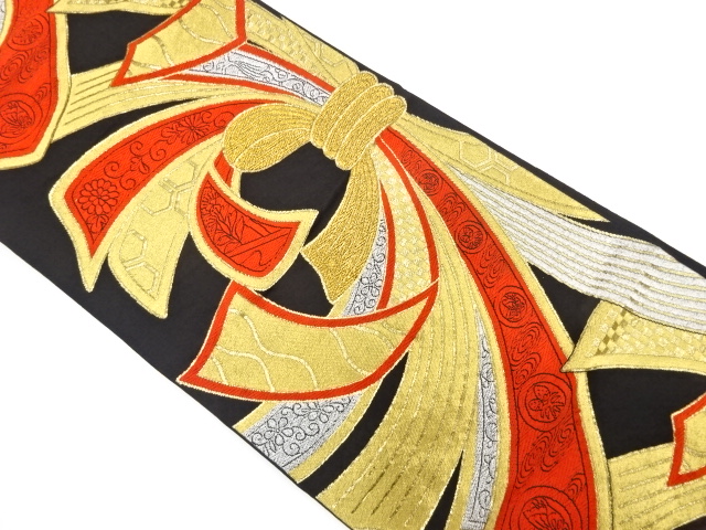 アンティーク　束ね熨斗模様織出し袋帯（着用可）